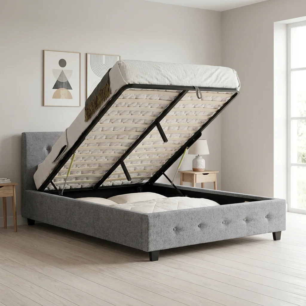 Willsoon Custom Modern Design Double King Size Ottoman Storage Fabric Bed Soft Wooden Frame Bedroom Furniture Supplier