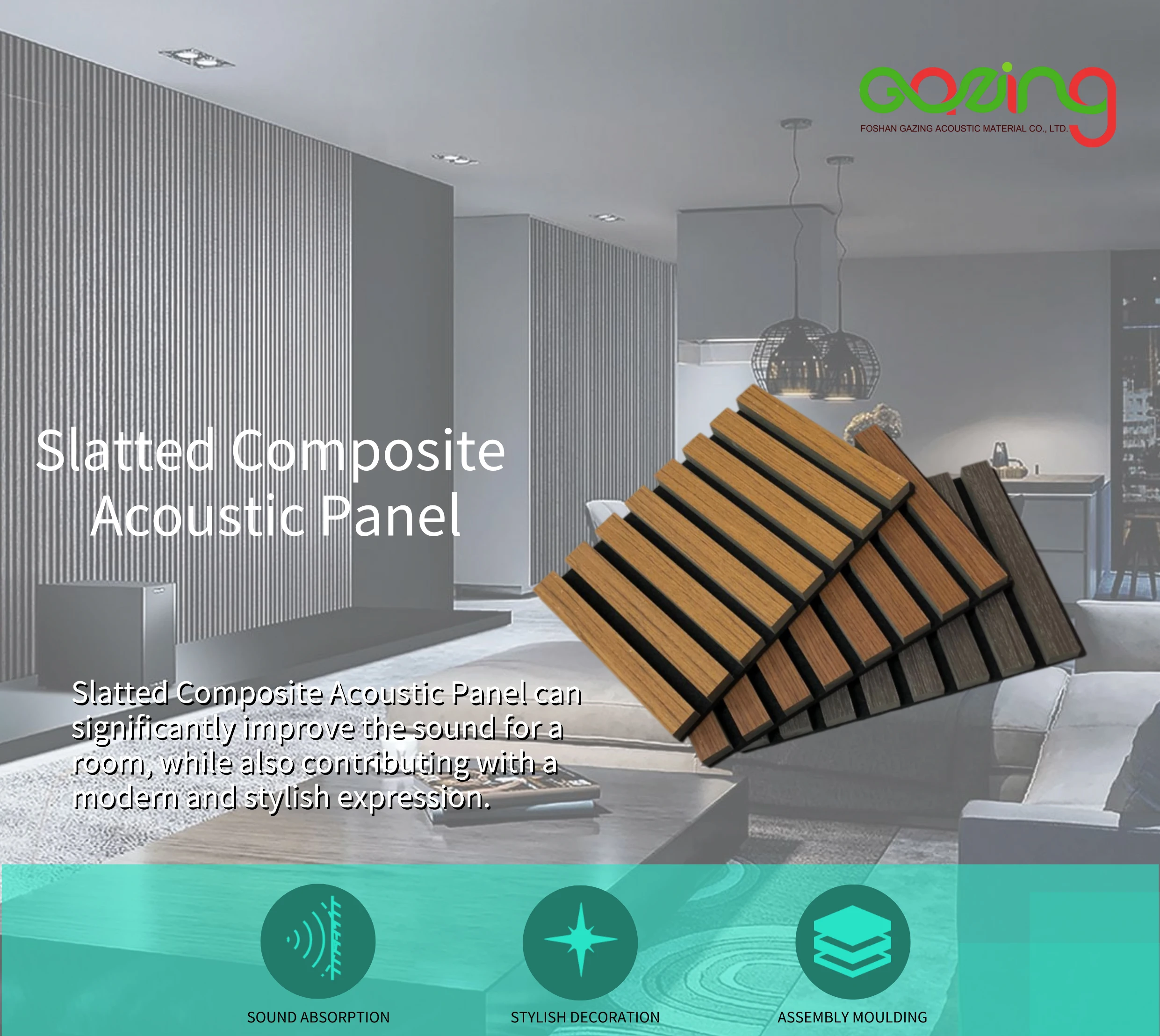Aqupanel Soundproofing Sound Absorb Material Paneles Natural Decoration