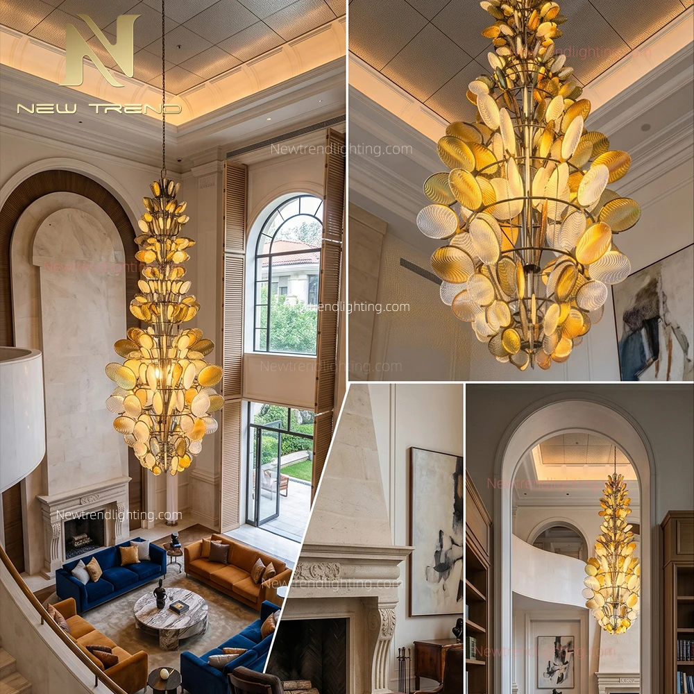 CPL-520 Custom Sculptural LED Chandelier: Oversized Bespoke Art Installation Lighting Manufacturer for Grand Hotel Halls