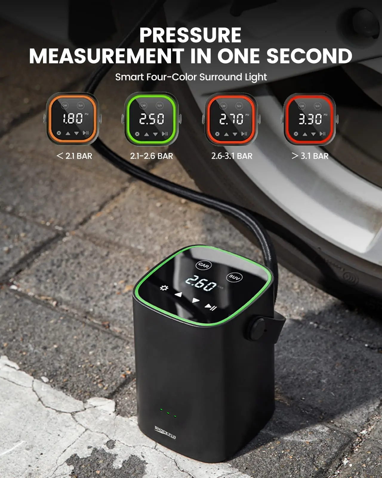 Высокая мощность аккумуляторная батарея 6000 мА/ч Авто беспроводные работающего на постоянном токе 12 В в Smart Digital давления шин автомобильный портативный воздушный компрессорныц