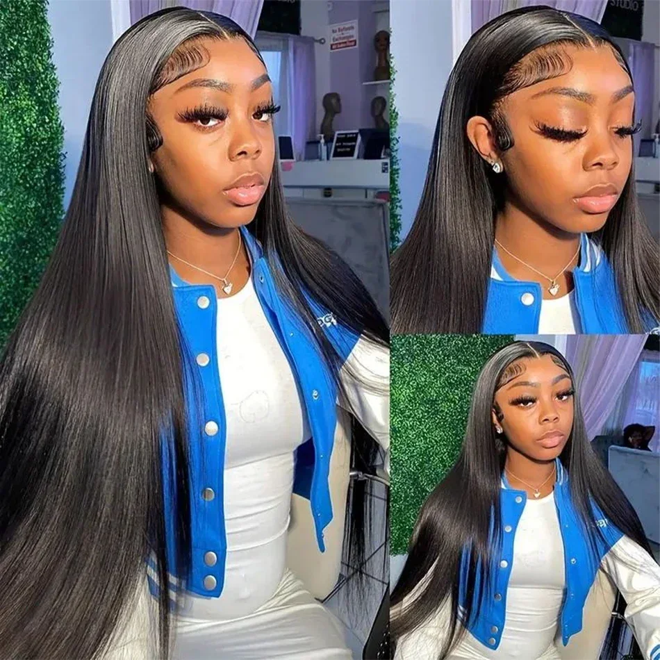 200 Density Straight Lace Frontal Wig 13x4 Transparent Lace Front Wigs Peruvian_voghion.com