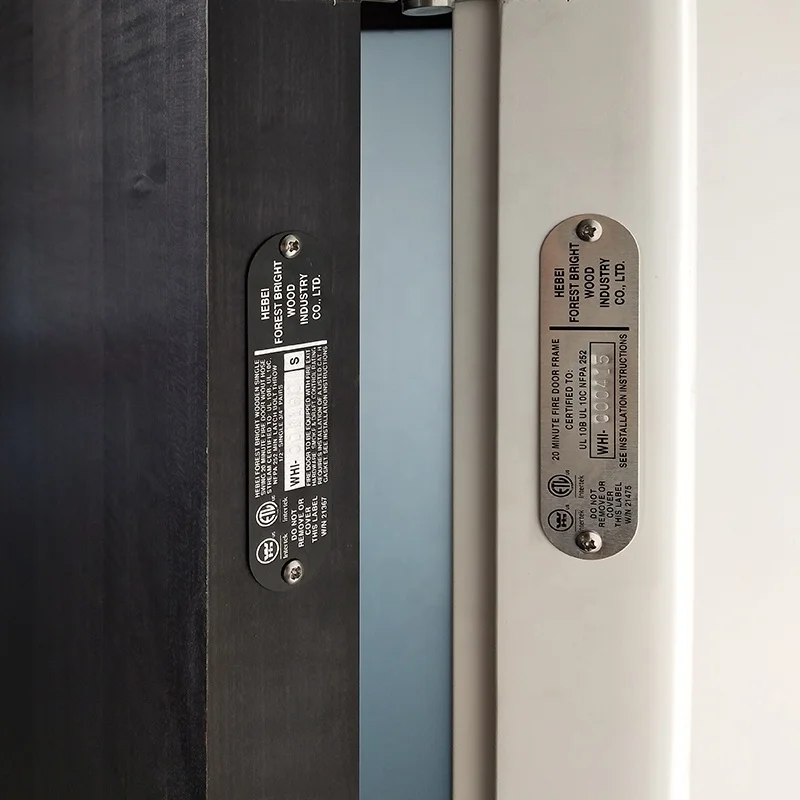 Fire Proof and Sound Insulation Fire-Rated Wood Door MDF Material Finished Surface Push and Pull Opening Door