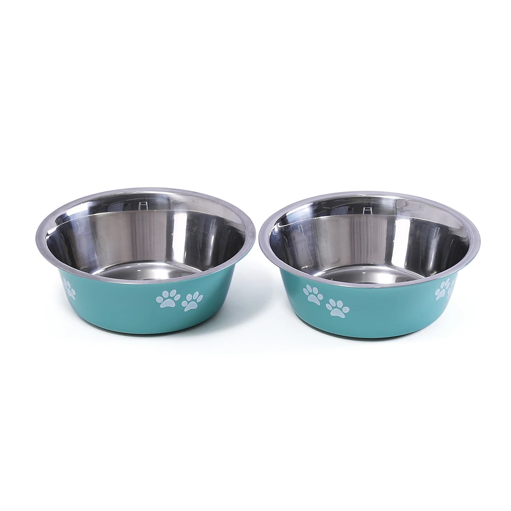 New 2PCS 860ml Stainless Steel Pet Bowls with 2pcs 70*100cm Washable Pet Pee Pad Reusable Pet Feeding Set for Cats and Dogs supplier