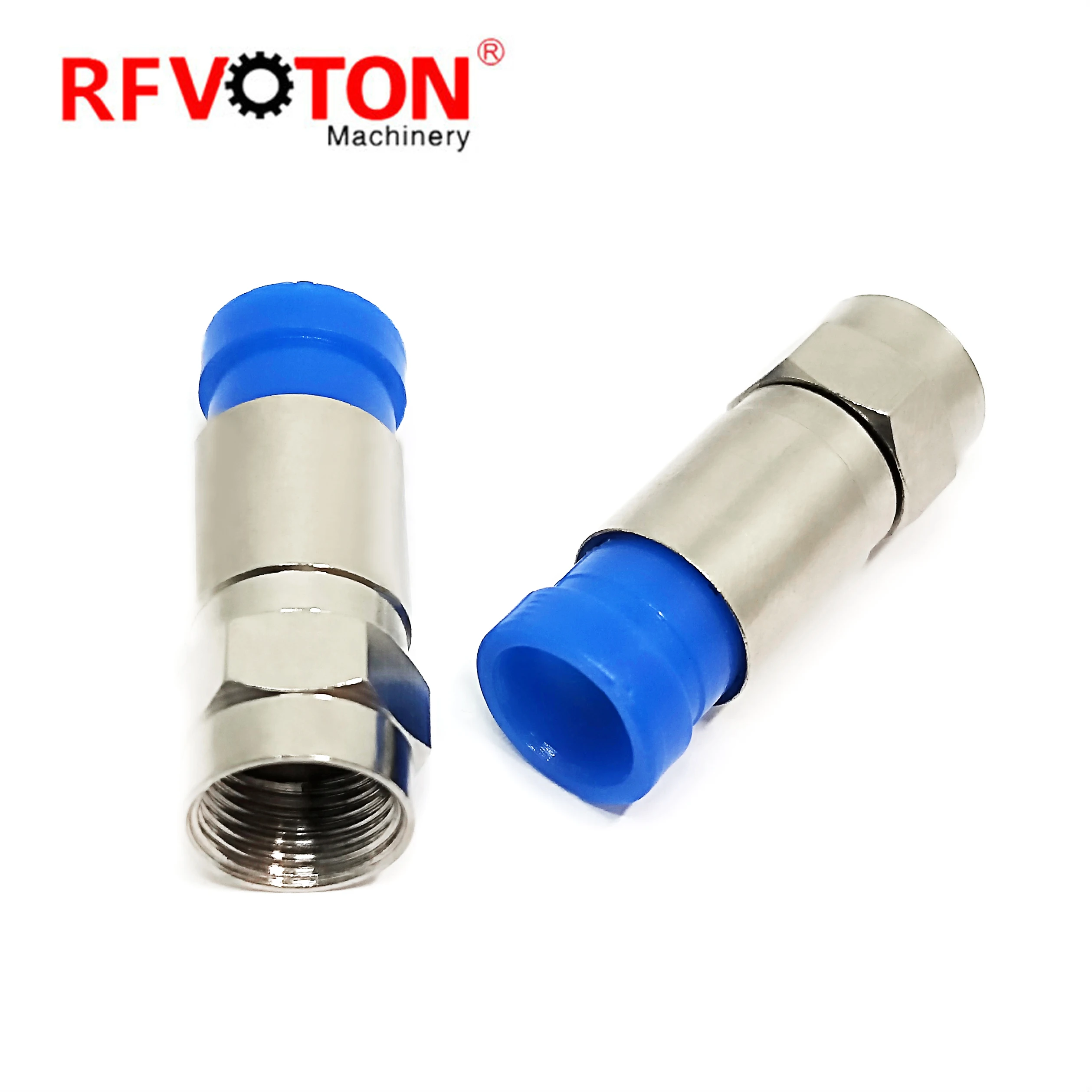 Factory supply low price F male plug straight compression rg6 cable rf coaxial connectors in stock details