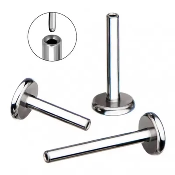 G23 Titanium Labret Threadless Push Pin Post 16G 18G 20G Piercing Jewelry Parts Basic Style Lip Ring Internal Thread Labret