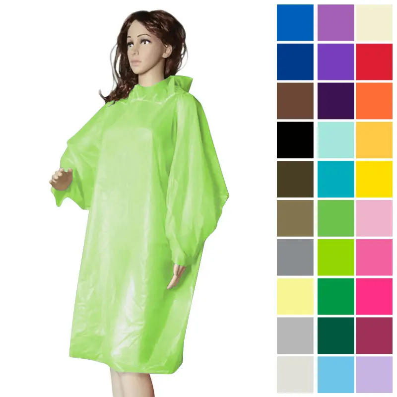 Factory Custom Printed Unisex Universal Waterproof Disposable Camping Hiking Travelling Emergency Rain Ponchos for Adults Kids