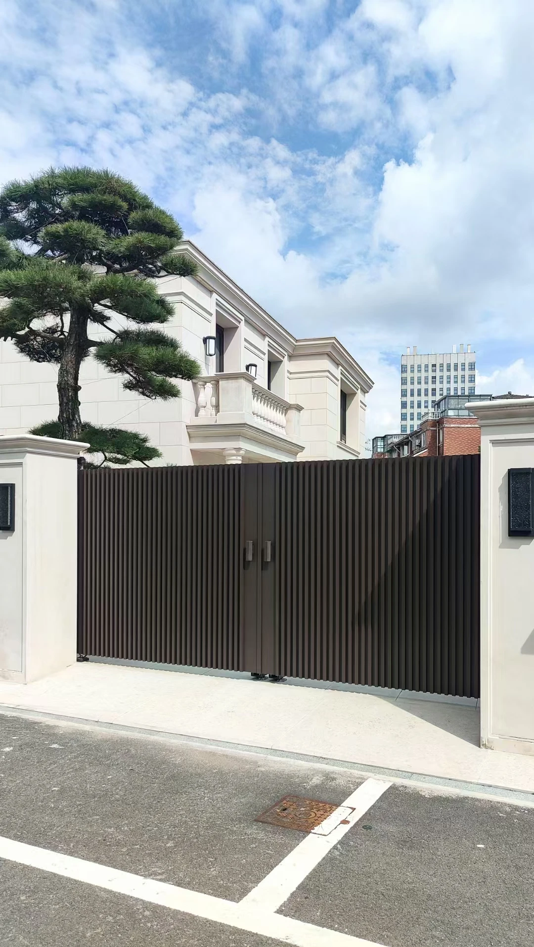 An tSín Saincheaptha SAINTY Déanta An tSín Uathoibríoch Driveway Geata  Cruach Stíl Swing Clós Clós Iarainn Geata Villas Gairdíní Faisean Clós  Alúmanam Soláthraithe Geata, monaróirí, monarcha - Praghas Íseal - SAINTY, image size:1080x1914