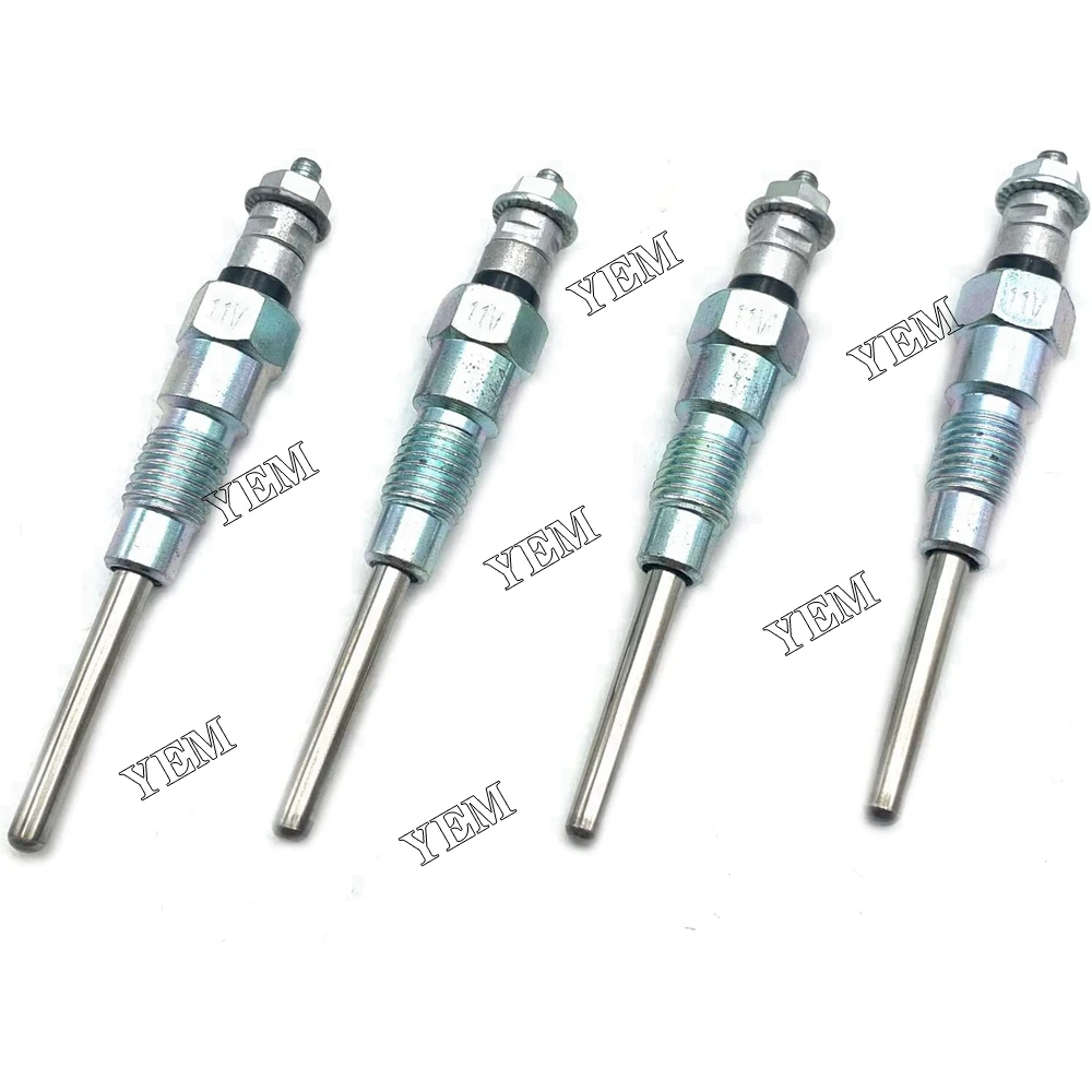 Equipment Machinery Parts 4 PCS Glow Plug 16415-65512 for Kubota V3300 V3600 V3800 Engine Agricultural Machinery Spare Parts