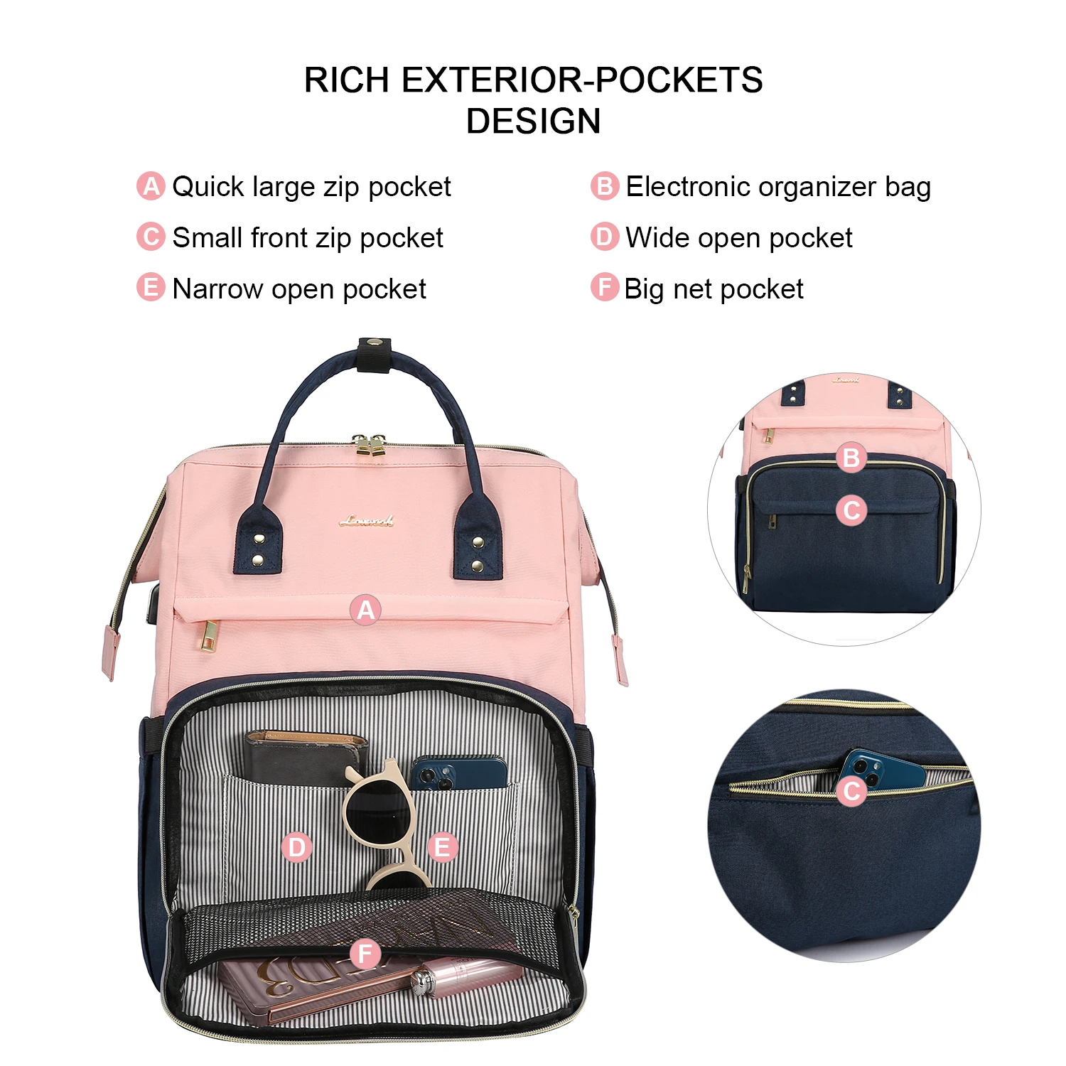 Mochila LOVEVOOK 40L - Aprovada Em Voos Com Compartimento Para Laptop