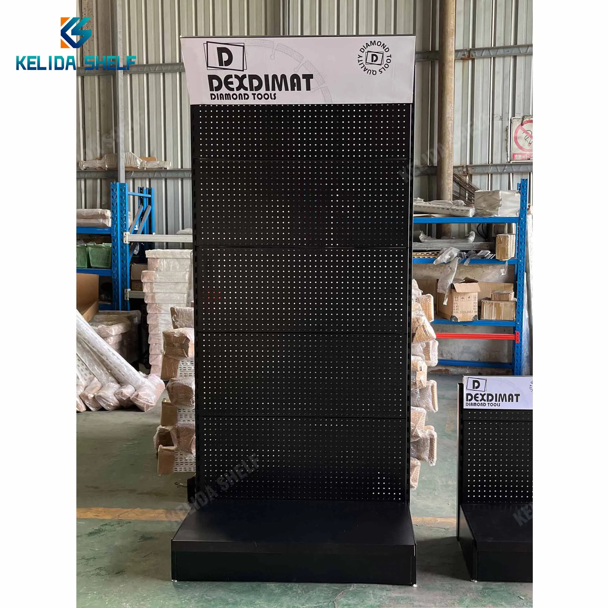 Power Tools Display Rack Peg Board Shop Retail Hardware Store Products Shelving Tool Pegboard Exhibition Display Stand