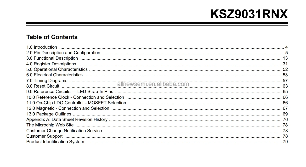 Hot sale Original KSZ9031RNXCC Interface IC Transceiver 4/4 Ethernet Full 48-VFQFN Exposed Pad Surface Mount