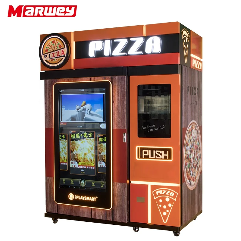 Smart Touch Screen Pizza Vending Machine Commercial Fully Automatic Outdoor Hot Fast Food Self Service Pizza Making Machine