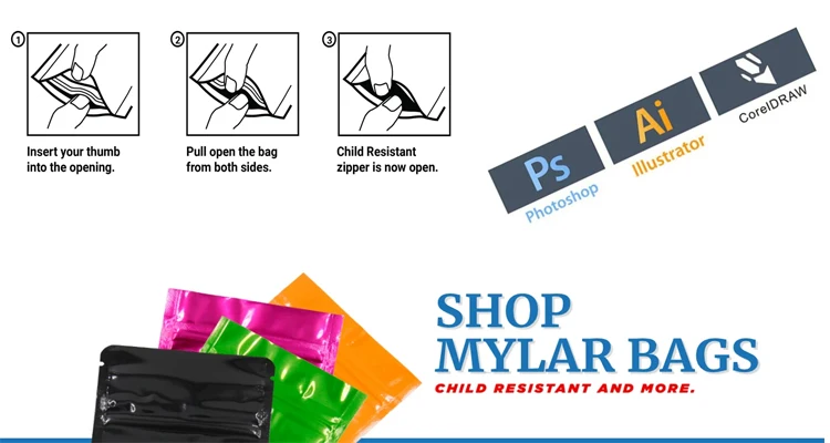 Los potes hojean bolsa, descuento Mylar empaquetan de encargo, los bolsos exóticos de 1 Mylar del gramo, Herb Packaging exótico 0