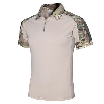 Summer Camouflage Shirts Men Short Sleeve Ripstop  Hiking Shooting Paintball  Frog Suit Tactical-Tshirt