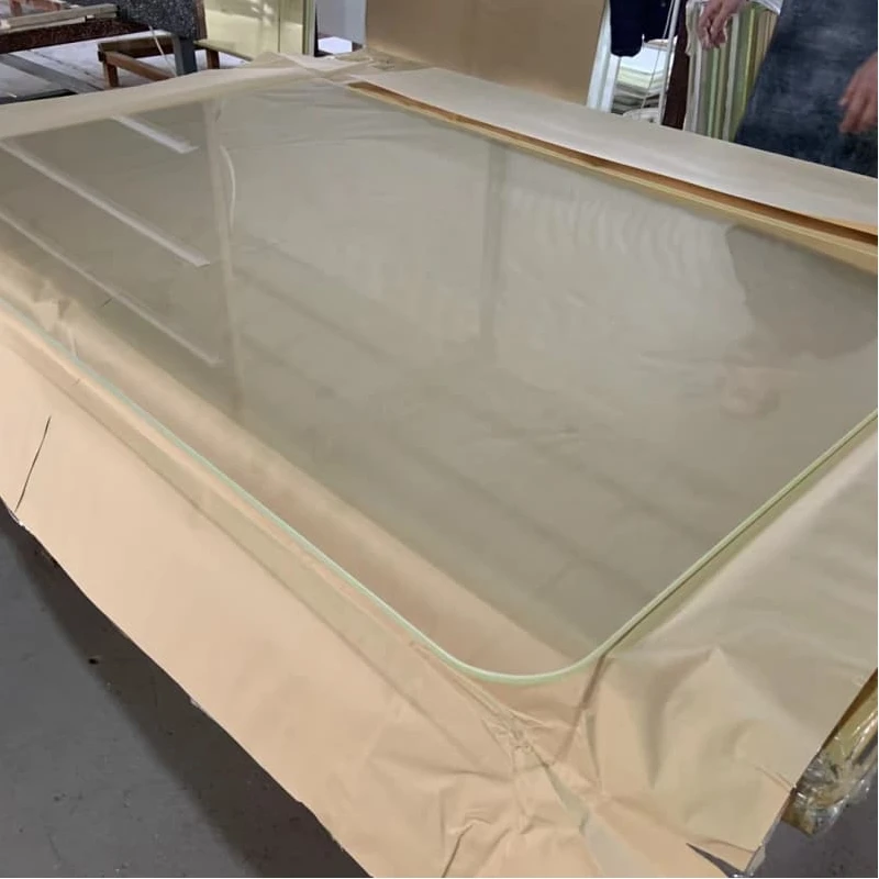 Radiation shielding lead glass for CT rooms