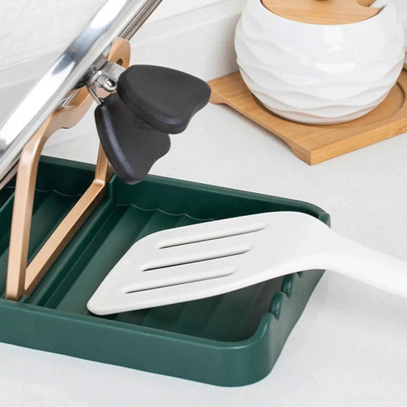 1pcs Polychrome Foldable Nordic Style Pot Holder Lid Shovel Storage Rack Practical Multifunctional Utensils for Kitchen Supplies