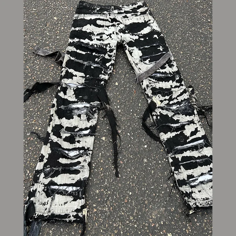 DiZNEW oversized overalls Camouflage men's jeans Hip Hop Print baggy denim jeans are men's baggy casual pocket pants manufacture