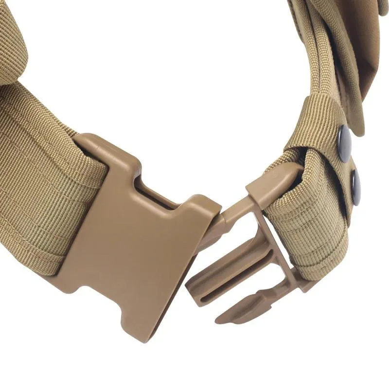 Tactical Belt Duty Belt Set Adjustable Nylon Security Belt Multifunctional Hunting Holster Flashlight Pouch Set