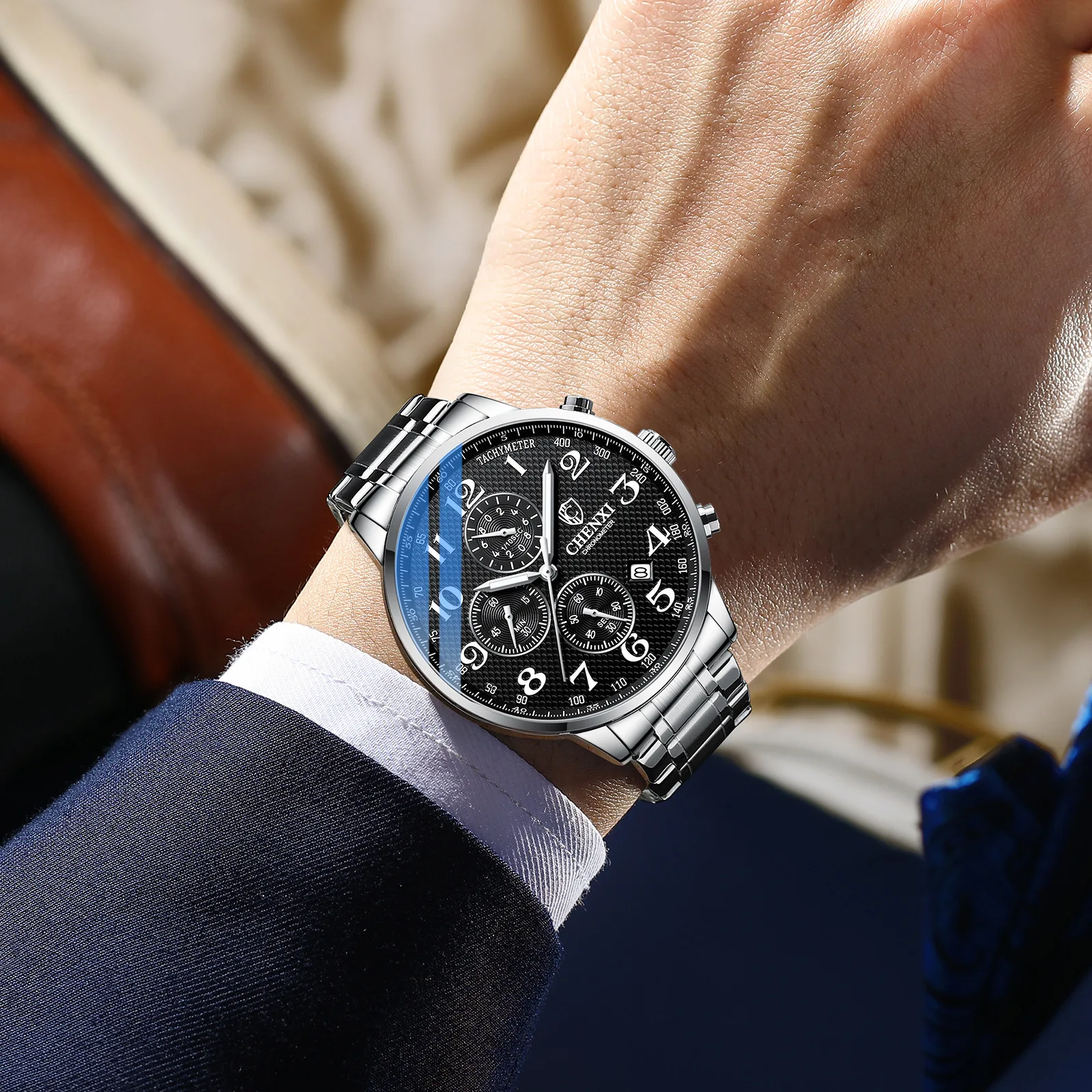 CHENXI 947 Men's Watch - Fashion Stainless Steel Sport Chronograph