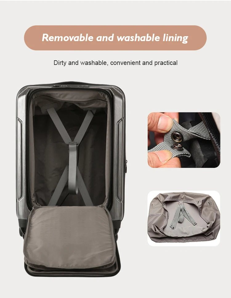Special Design ABC PC 4 Wheels PU leather Luggage Suitcases Sets For School Long-distance Travel
