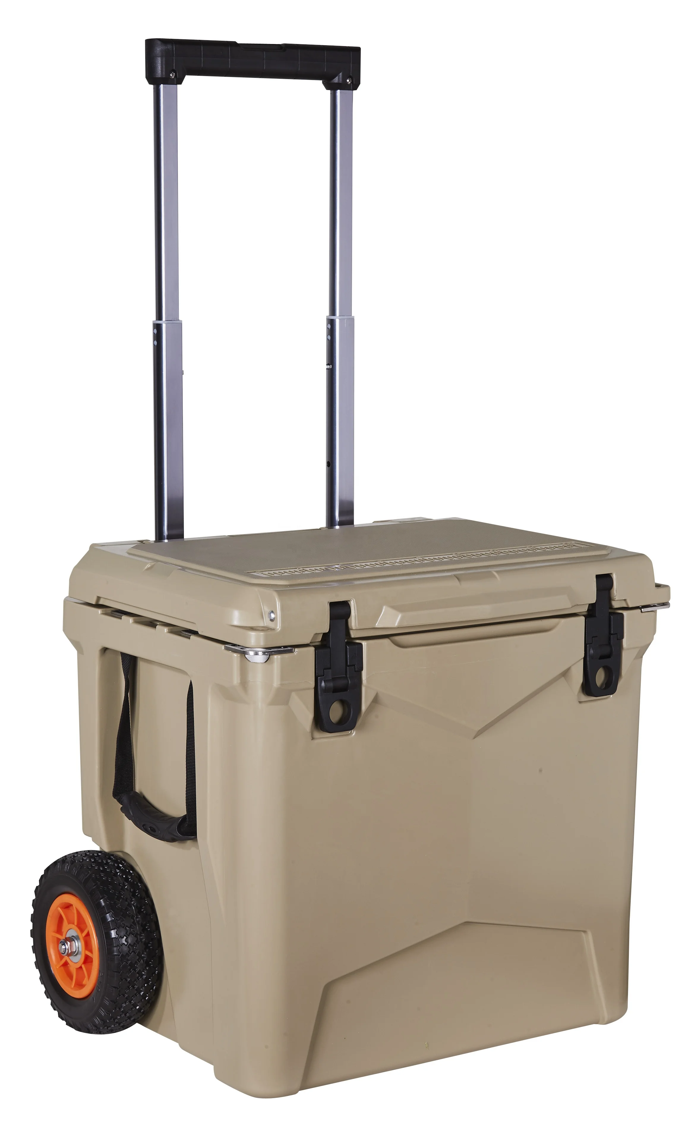 Outdoor Portable Commercial Hunting Fishing Fresh Keeping Ice Vacuum Forming Rotomolded Cooler Box With Wheel