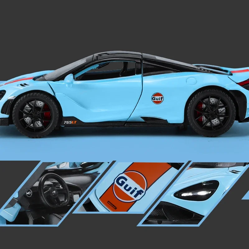 ZYX 1/32 Mclaren 765LT Supersport Car Zinc Alloy Pull Back Diecast