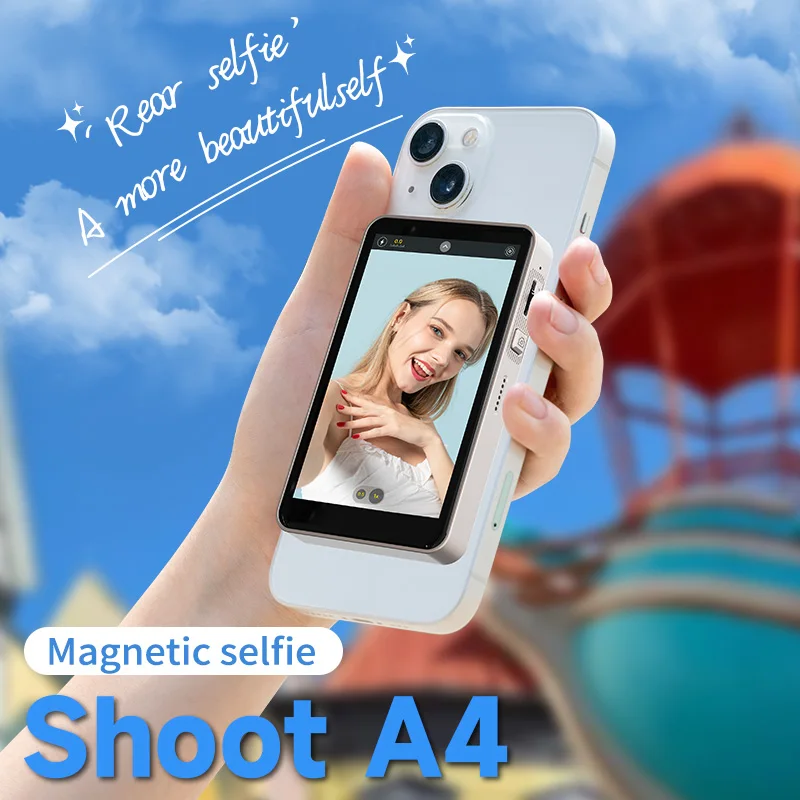 Schermo Selfie Magnetico 4 Pollici Con Telecomando – 4K, Batteria 1800mAh, Per Vlog E Streaming