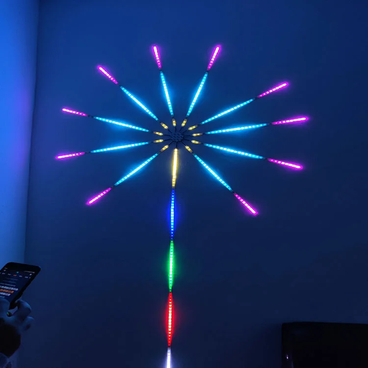 App Remote Control Music Sync Dream Color Rgb Smart Firework Led Strip Light Christmas Party Decoration Fire Work Led Lights