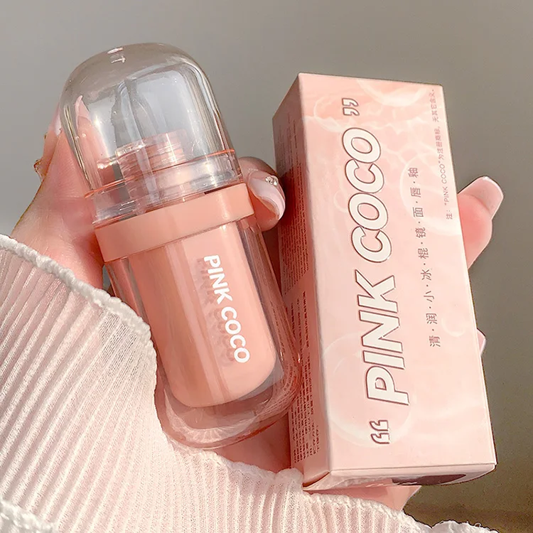 Pinkcocoアイスキャンデーミラーリップグレーズウォーターライトリップ