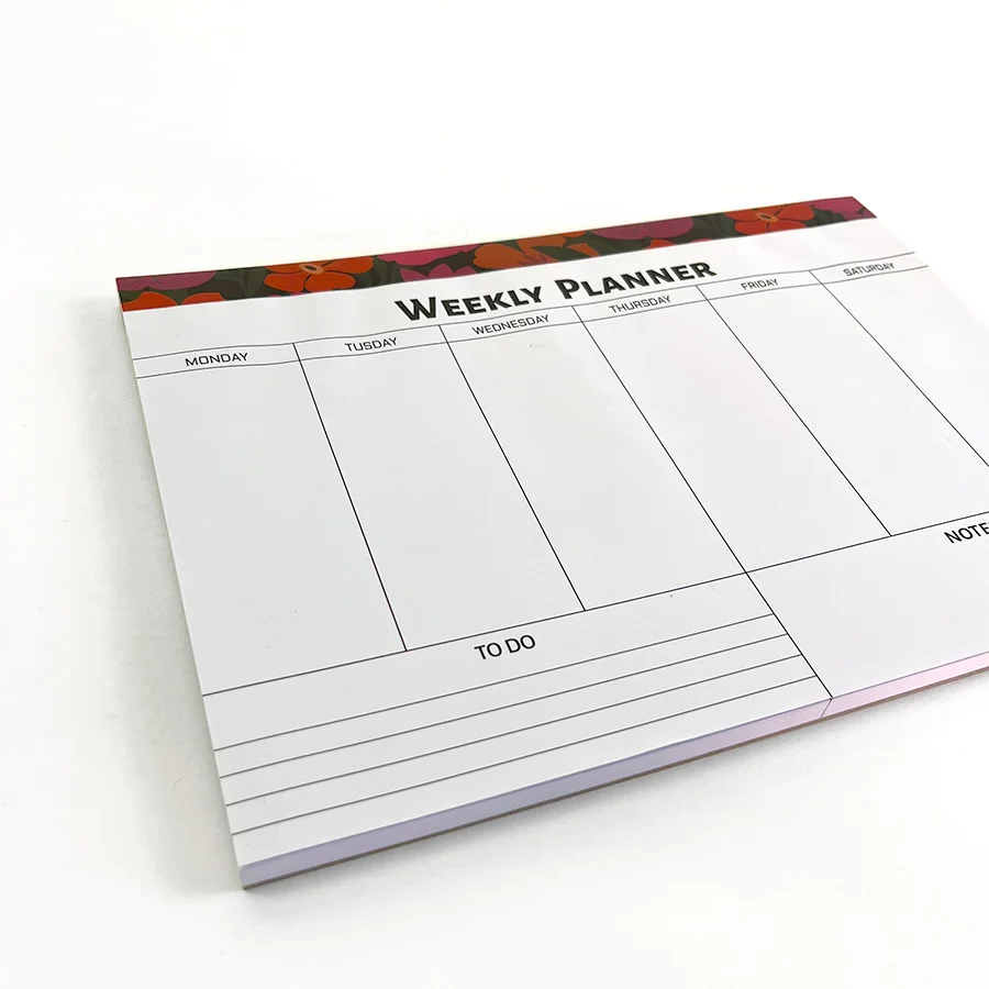 Wholesale Custom CMYK Offset printing Journal Agenda Tear off Daily Weekly Planner Notepad