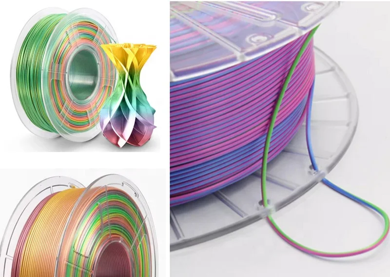 Tricolor dual rainbow 3D printer filament production extruder line