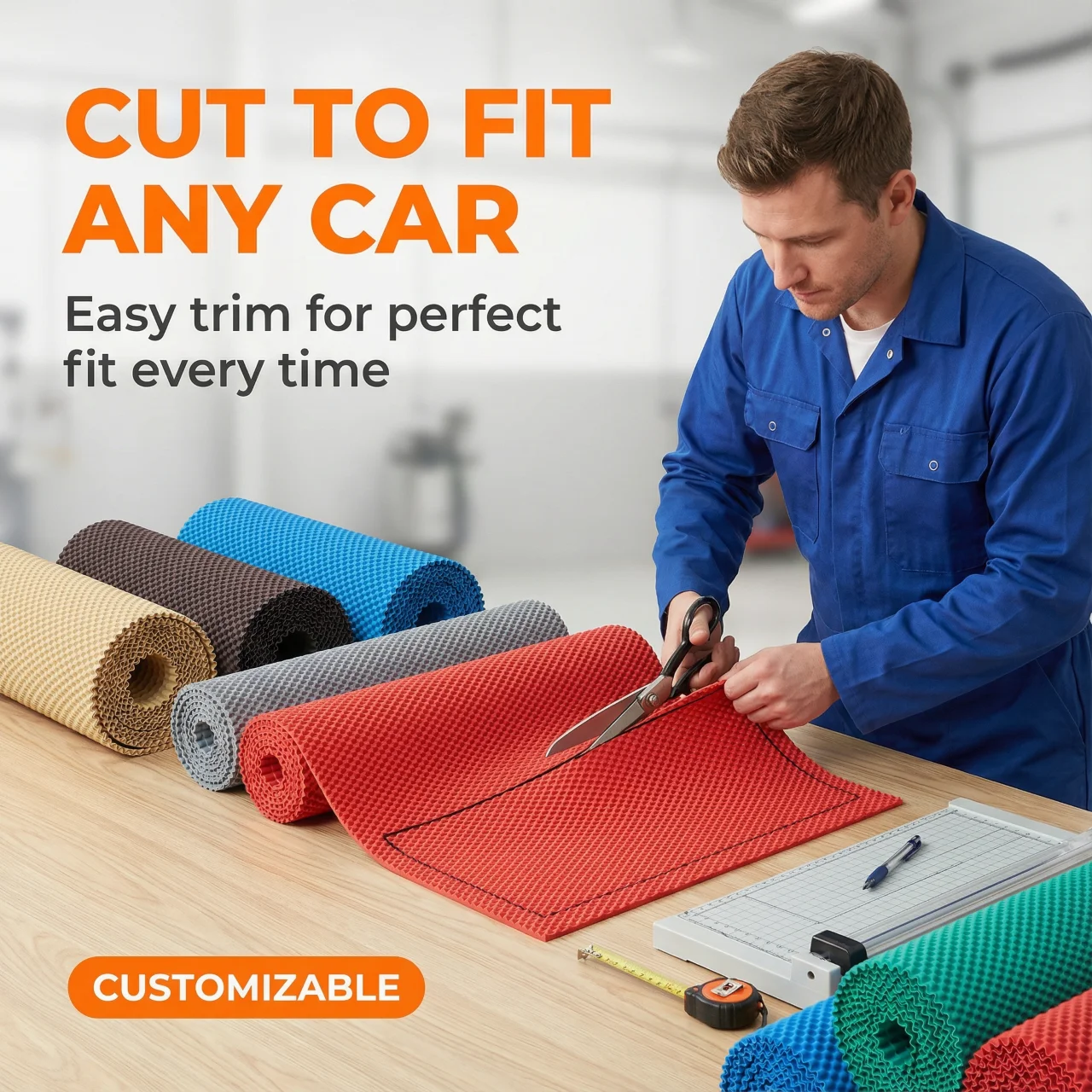 ARTES AT5006 Karpet Kaki Interior Mobil Khusus Mewah Anti-Selip Tahan Air 6 mm Tebal Set Lengkap dengan Bentuk yang Dapat Disesuaikan