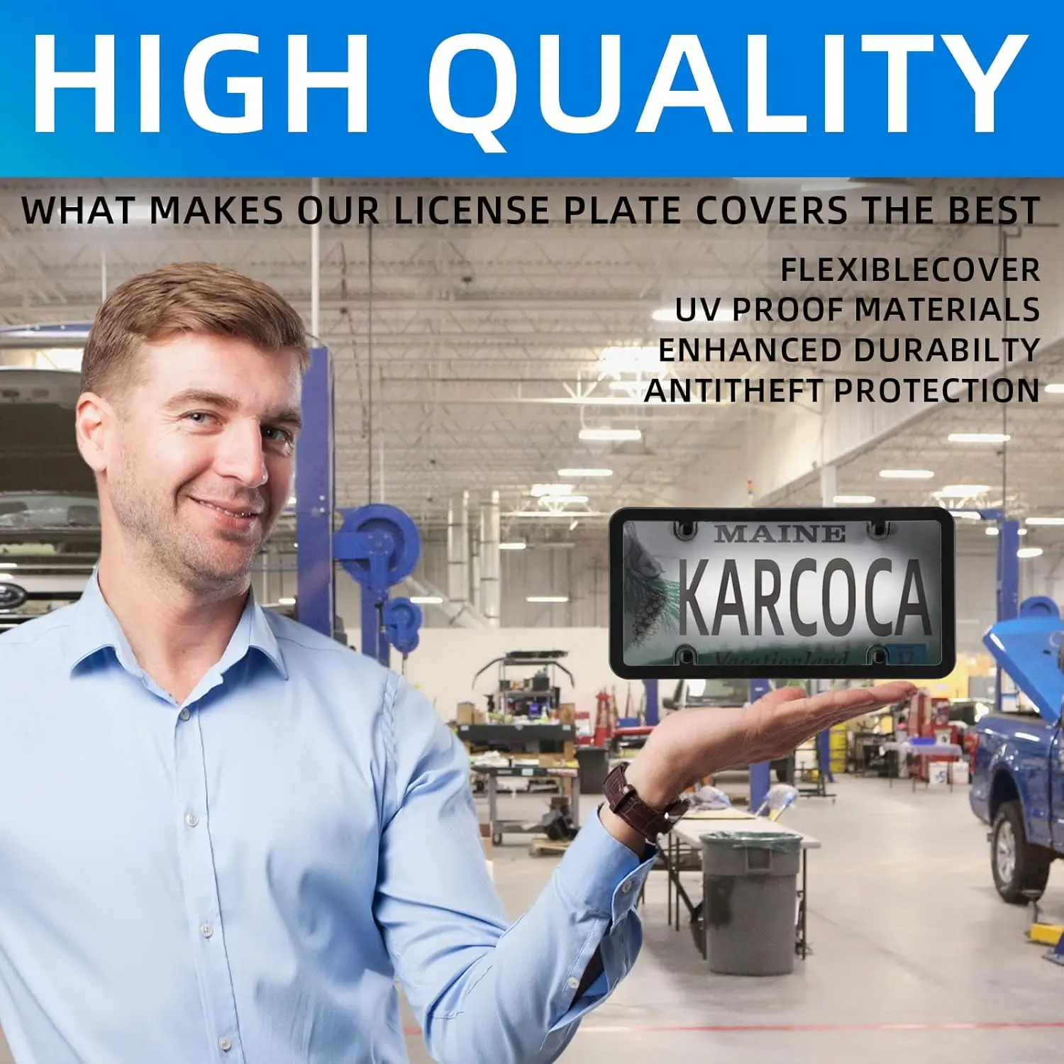 Factory Universal Tinted Smoked License Plate Tag Shield Cover and Frame Holder Acrylic Shields Protector USA Auto Accessories