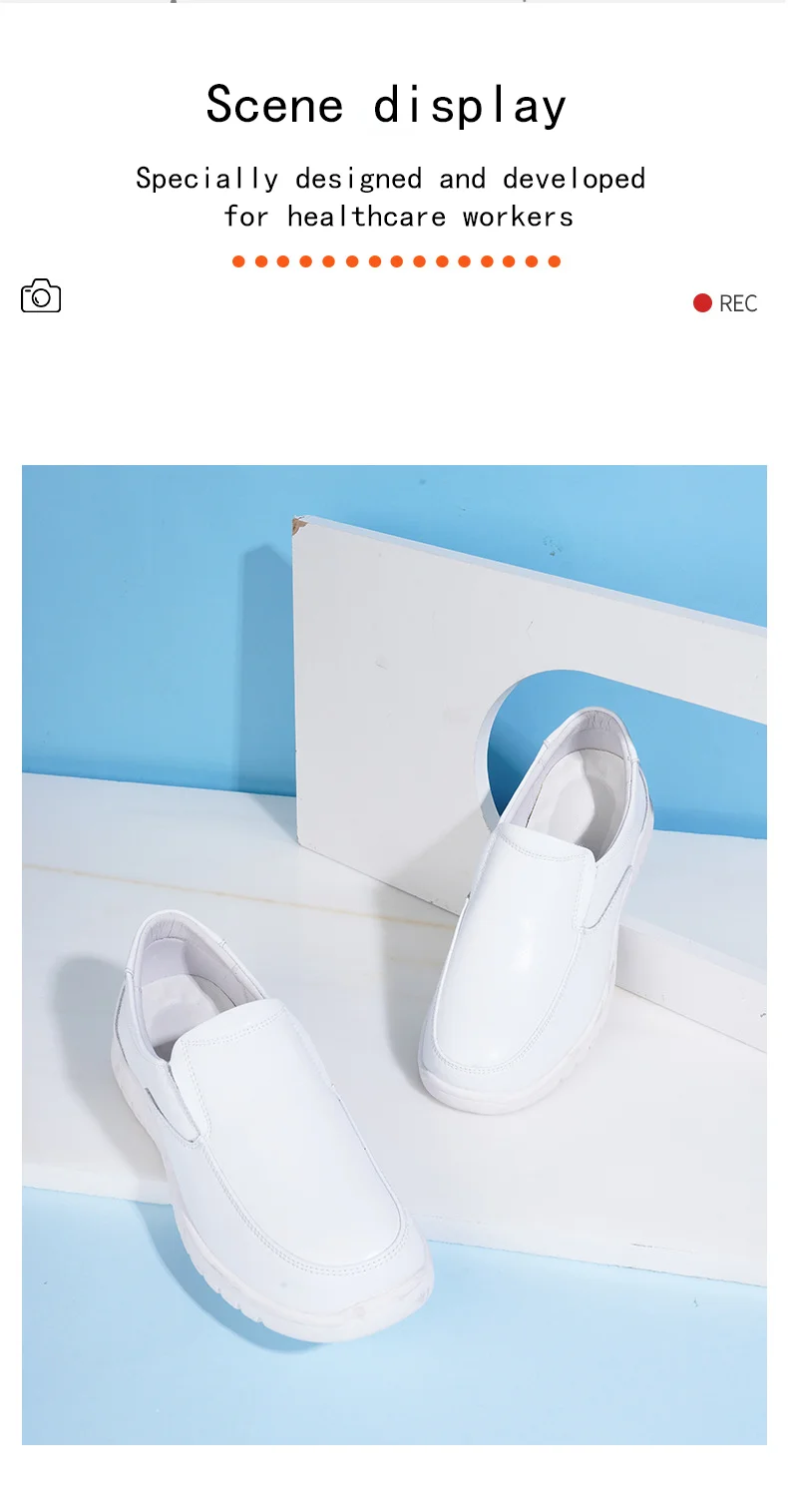Professional White Leather Shoes for Nurses and Hospitals Comfortable and Breathable Fashion Accessory