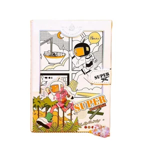 32k kawaii Superman Universe PU leather Notebook color page with Magnetic for students