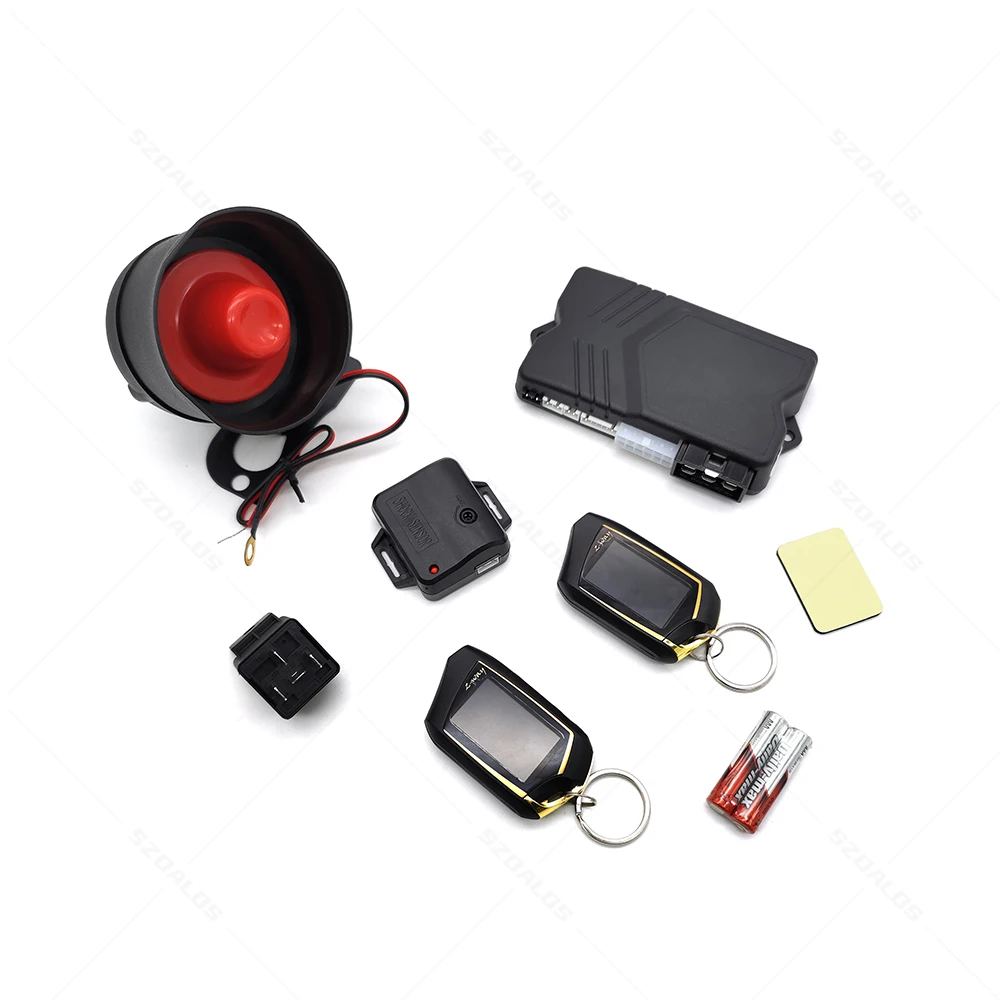 Remote Start Two Way Car Alarm System With Engine Start Siren LCD Remote Control Keyless Entry Car Alarm