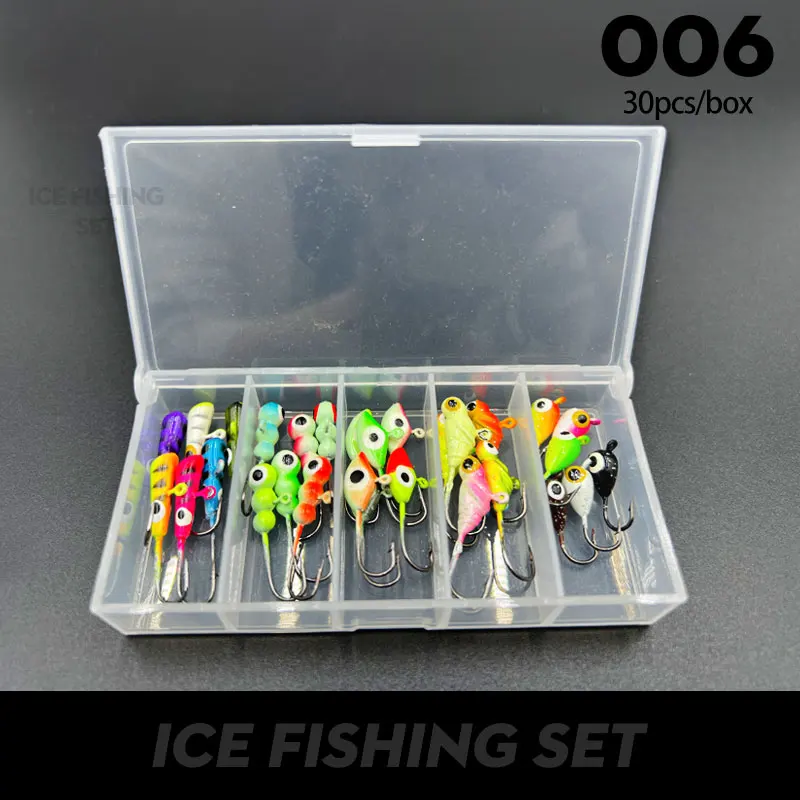 Laxygo Ice Fishing Jig Set - Lead Jig Heads For Panfish, Pike, Walleye, Perch & Crappie