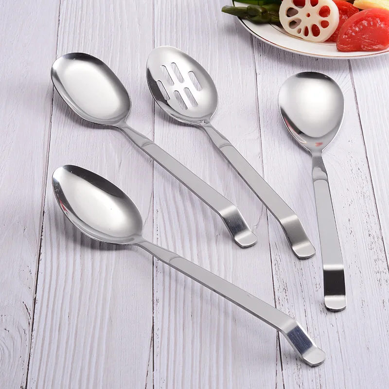 Spoon Set Large Buffet Kitchen Long Handle Big Slotted Serving Spoons  Stainless Steel Scoop - Buy Serving Spoons Stainless Steel Scoop,Stainless  Steel Utensils Serving Set Flatware Knife Fork Spoon For Home And
