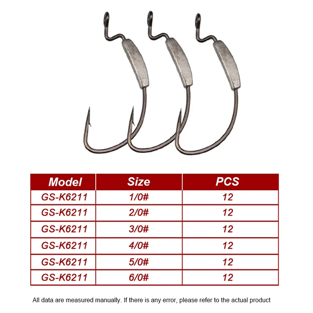 GS New 2-6g Weighted Weedless Fishing Hooks Worm Offset Hook Lure Bass Walleye Texas Fishing Hook GS New 2-6g Weighted Weedless Fishing Hooks Worm Offset Hook Lure Bass Walleye Texas Fishing Hook
