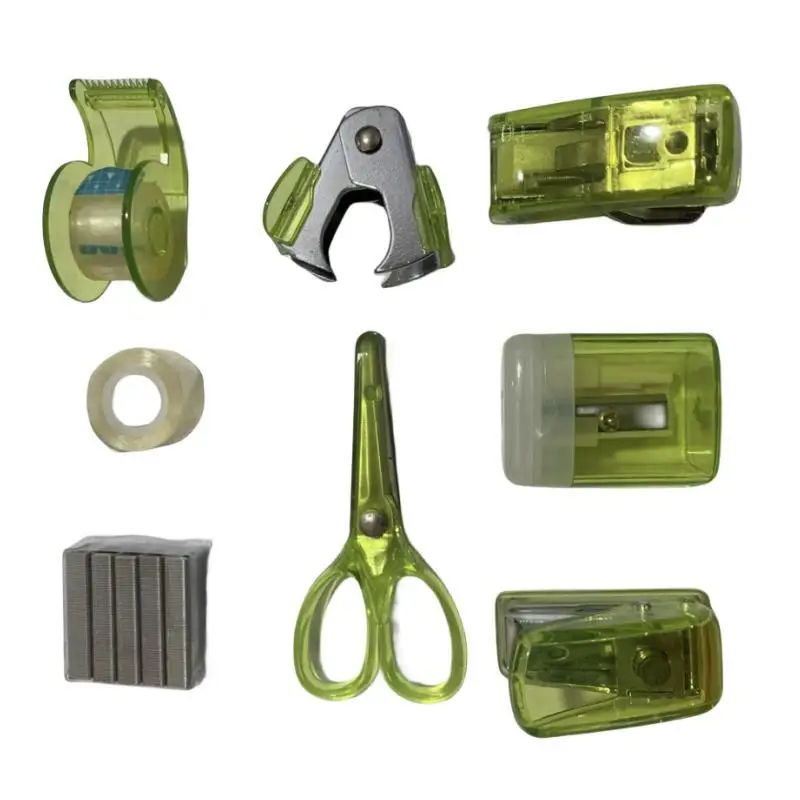 Mini Office School Supplies Kit Includes Scissors Mini Stapler Staple Remover Tape Dispenser More-for Kids Adults School Home