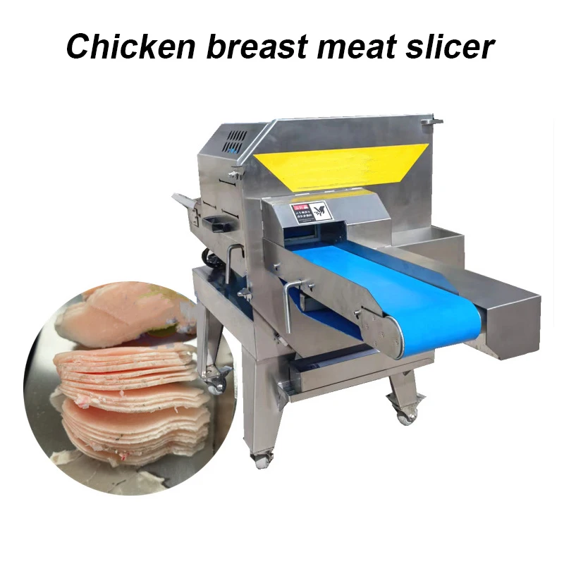 Horizontal Automatic Fresh Chicken Breast Slice Flake Pork Beef Jerky Meat Strip Cut Processing Slicer Machine MSM03001