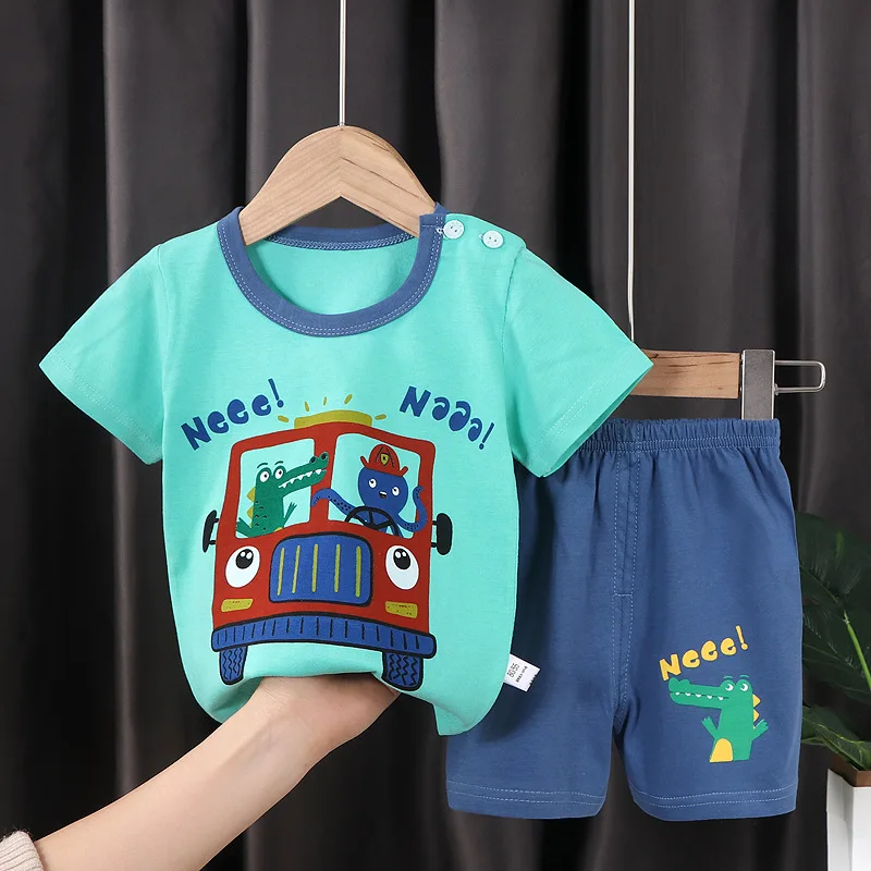 New Children's Clothes Suit Summer Baby Boy Clothes Suit T-shirt Short ...