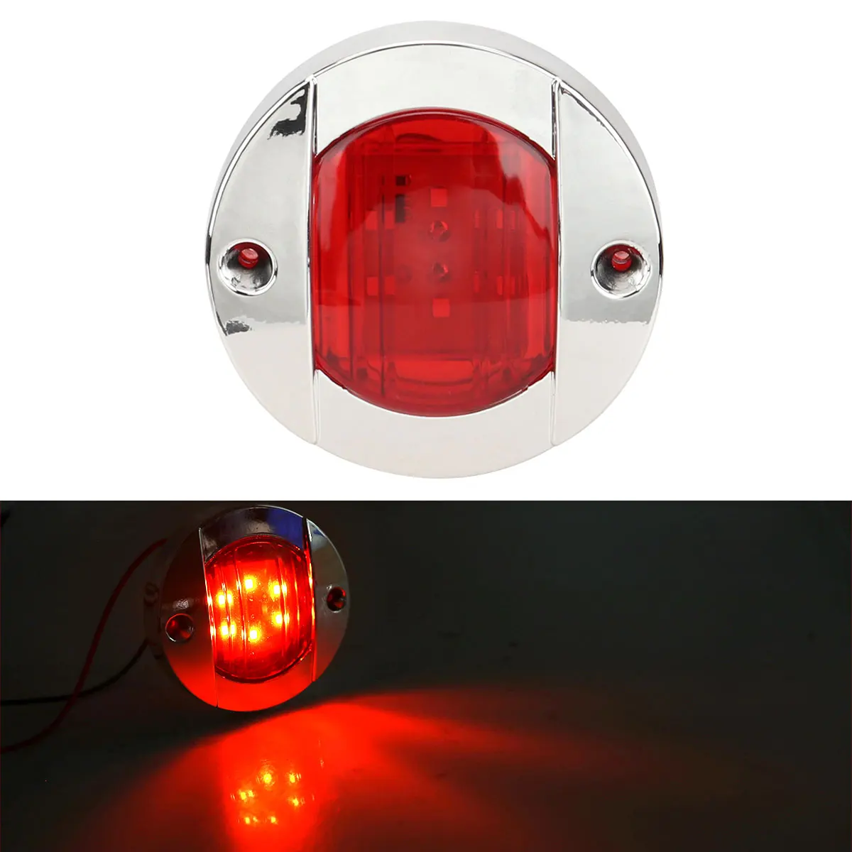 2 Uds 24V Freno Trasero Coche Camión Remolque 24 LEDS Luces De Advertencia Reflectoras Redondas Rojo Amarillo Blanco