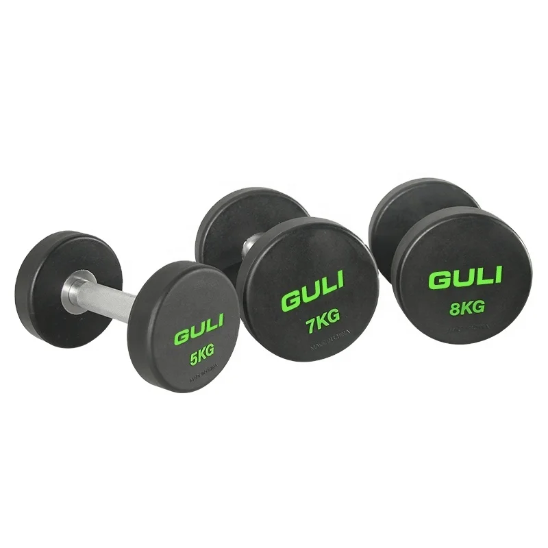 Custom Logo Round Dumbbells Cast Iron Urethane Weights
