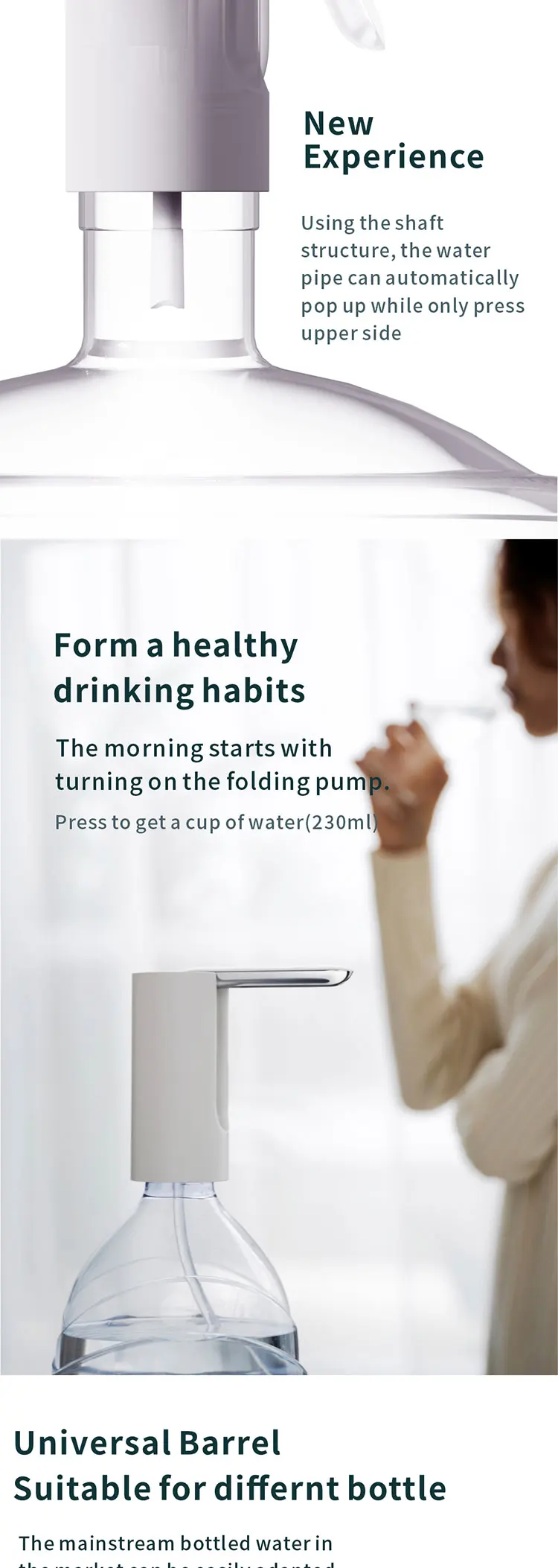 Portable Automatic Electric Rechargeable Mini Pump Drinking Water Dispenser