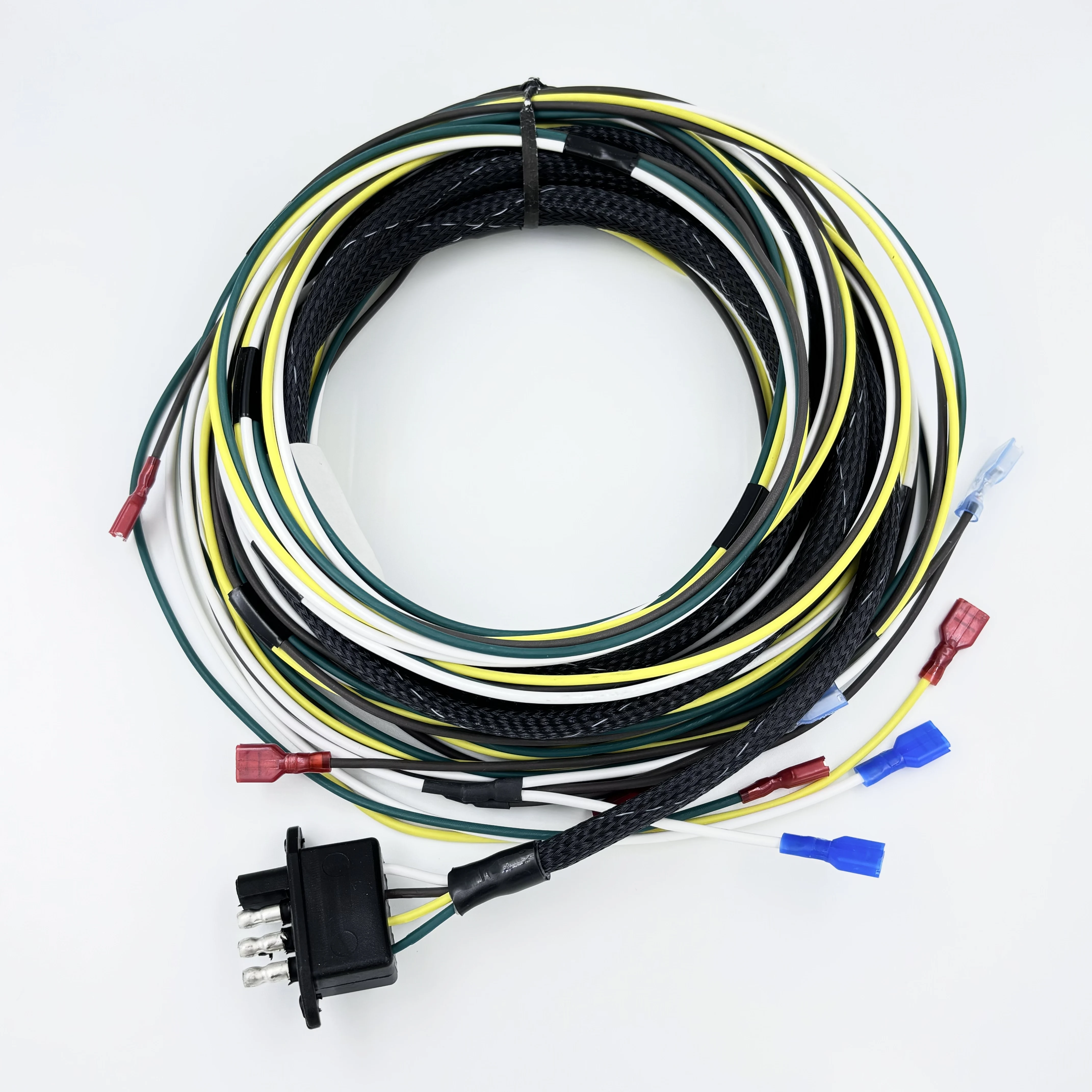 Custom 4-Pin Trailer Harness Adapter with Medical Silicone Ribbon Cable for Trailer Mods and Electronic/Medical Device Wiring