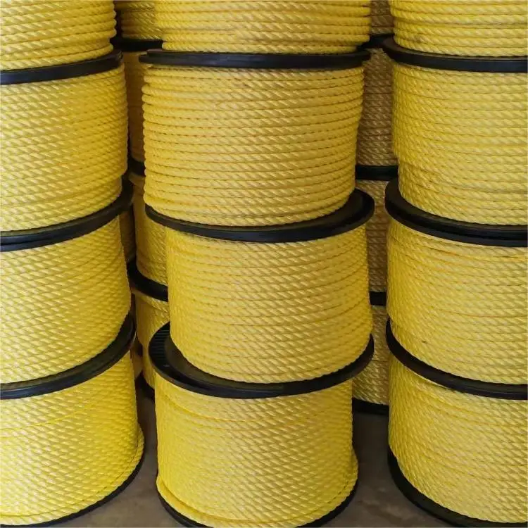 Factory High Strength Polypropylene Mono Rope 3 Strand Twist Floating PP Danline Rope Yellow 10MM 22MM 28MM 30MM 48MM