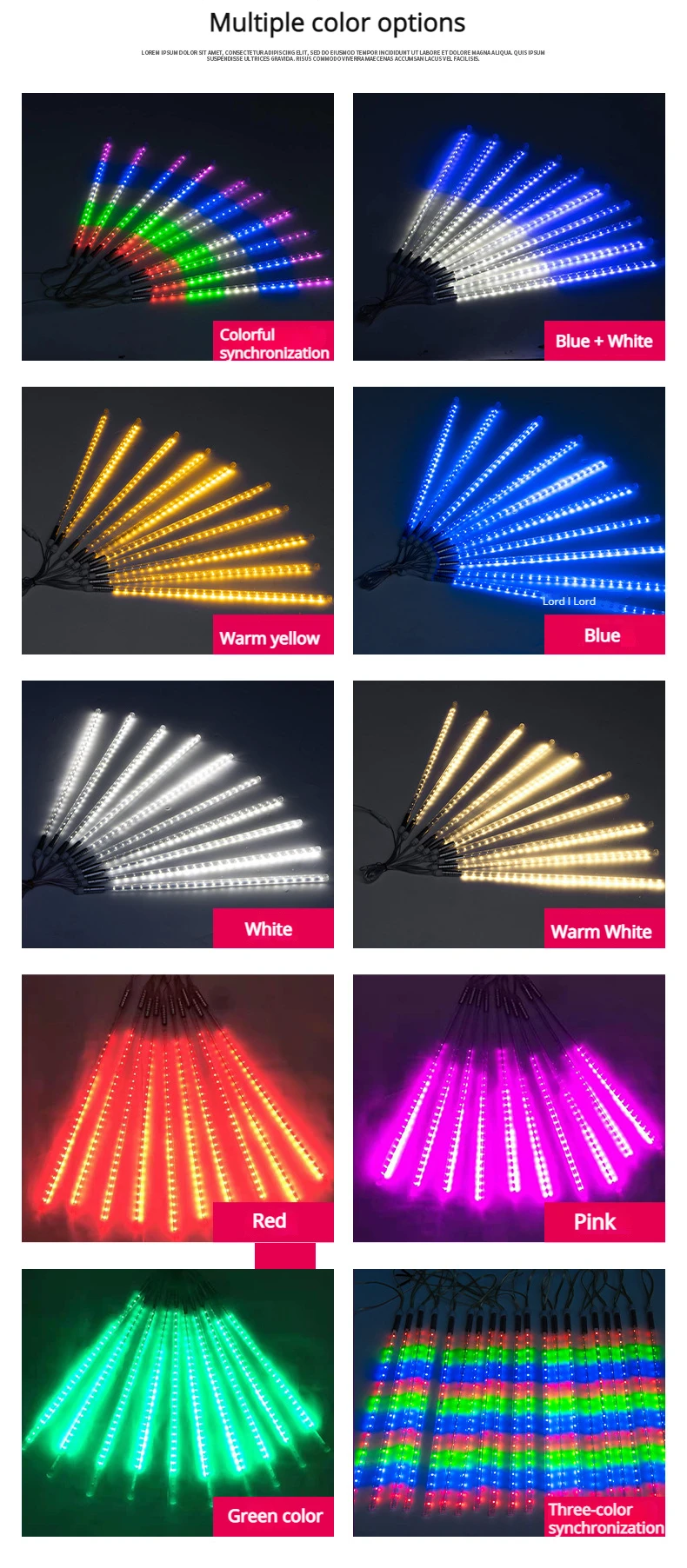 Outdoor Led Meteor Shower Light Solar Meteor Shower Light Festival