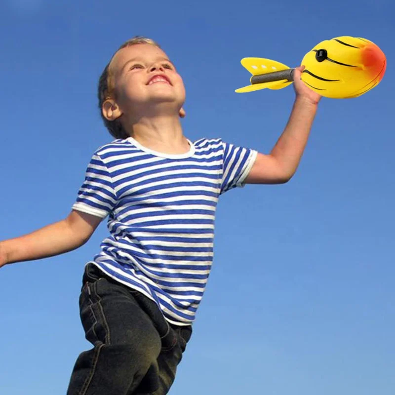 Factory Customize Logo Flying Football Hand Throw Missile Vortex Aero Howler Foam Battle Toy PU Soft Ball for Children