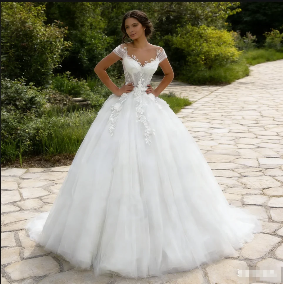 Princess Wedding Dresses Off Shoulder 3d Lace Applique Ladies Sleeveless Boho Bridal Gowns Vestido De Novia Customized 2026 Robe